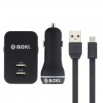 Moki SynCharge Micro USB Cable + Car Charger + Wall Charger