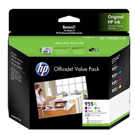 HP 955XL Value Pack Ink Cartridge Black, Cyan, Mageneta, Yellow