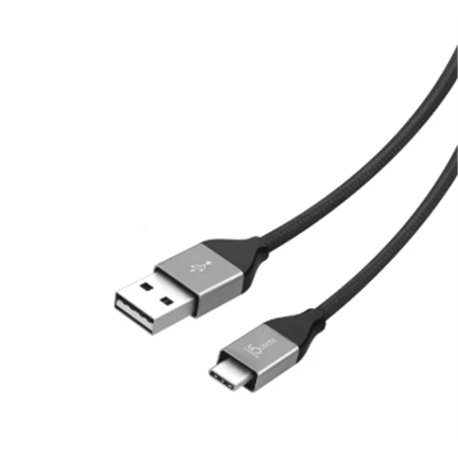 j5create Aluminium 1.2m Type-C Charging Cable, Black