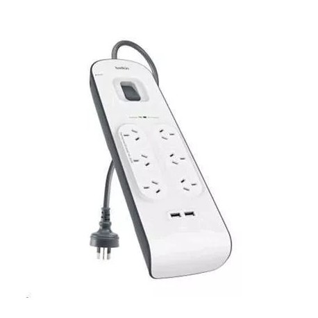 Belkin BSV604 6 Outlet Surge Protection Strip, Dual port USB