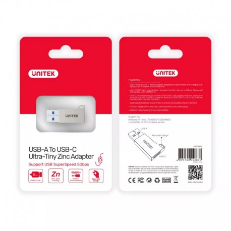 Unitek A1034NI USB3.1 Type-A Male to Type-C Female Adaptor